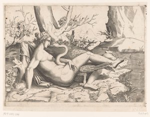 Léda és a hattyú alkotó: Cornelis Bos (possibly)