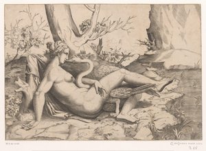 Léda és a hattyú alkotó: Cornelis Bos (possibly)