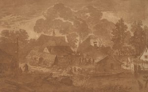Község tavacskával, c. 1782. alkotó: Cornelis Brouwer