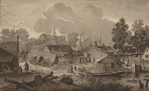 Község tavacskával, c. 1782. alkotó: Cornelis Brouwer