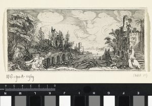 Dombos táj, kilátással a folyóra Tájképek (sorozat címe) alkotó: Cornelis Claesz van Wieringen (possibly)