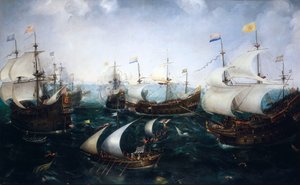 Heemskerk veresége a spanyolok ellen Gibraltárnál, 1607. április 25., 1619 körül (olaj, vászon)