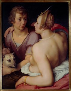 Vénusz és Adonisz festménye, Cornelis Van Haarlem (1562-1638) 17. századi nap. 0,95x0,74 m Caen, Szépművészeti Múzeum