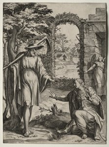 Krisztus megjelenése Mária Magdolnának, 1567. alkotó: Cornelis Cort