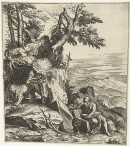 Táj Hieronymus olvasásával alkotó: Cornelis Cort