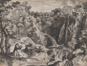 Szent Ferenc megkapja a Stigmatákat, 1567. alkotó: Cornelis Cort