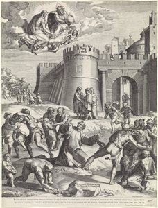 Szent István megkövezése alkotó: Cornelis Cort