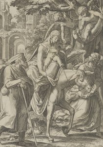 Repülés Egyiptomba, 1571. alkotó: Cornelis Cort