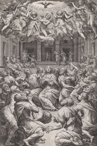 Pünkösd, 1574. alkotó: Cornelis Cort