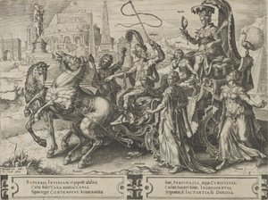 A büszkeség diadala, Az emberi ügyek viszontagságainak ciklusa, 3. lemez, 1564. alkotó: Cornelis Cort