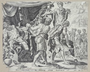 Noé gúnyolása alkotó: Cornelis Cort