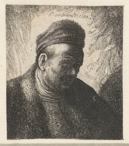 Szakálltalan férfi prémes köpenyben és sapkában: mellszobor alkotó: Cornelis Danckerts (I) (workshop of)