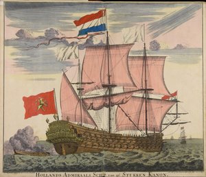 Holland admirális hajója 96 darab ágyúval alkotó: Cornelis Danckerts
