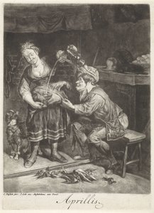 April Aprillis (title on object) De twaalf maanden van het jaar, Les XII Mois de l