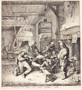 Hegedűs egy kocsmában alkotó: Cornelis Dusart