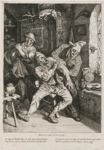 Gyógyító, három zsánerjelenetből álló sorozat 2. lapja alkotó: Cornelis Dusart