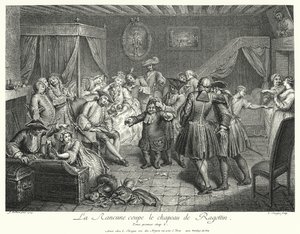 La Rancune levágja Ragotin kalapját (metszet) alkotó: Cornelis Engelbrechtsen