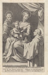 Mária gyermekével és Sienai Szent Bernát és Szent Gerardus
