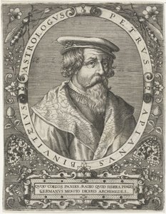 Peter Apianus portréja Petrus Apianus Binuitzius (cím a tárgyon)