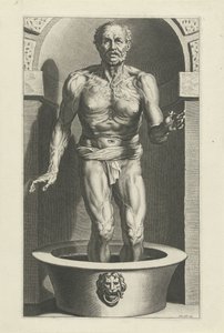 Seneca áll, lába a fürdőben