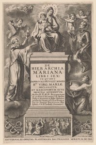 A trónra emelt Mária gyermekével Címlap ehhez: B. de los Rios, De hierarchia Mariana libri sex, Antwerpen: 1641