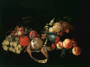 Csendélet gyümölccsel alkotó: Cornelis de Heem