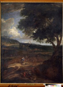 "Jákób visszatér Kánaán földjére feleségeivel és gyermekeivel" (Jákób visszatérése) Constantinus Cornelis Huysmans festménye (1648-1727) Állami Művészeti Múzeum, Tula, Oroszország