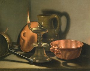 Csendélet olajlámpással alkotó: Cornelis Jacobsz