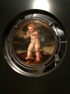 Adam Wachendorff portréja, buborékfújó puttóval alkotó: Cornelis Ketel