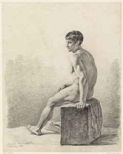 Ülő férfiakt alkotó: Cornelis Kruseman