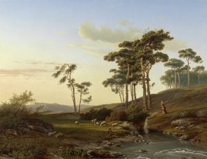 Esti hangulat pásztorral alkotó: Cornelis Lieste (signed by artist)