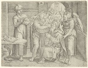 Tobit gyógyulása Tobias története (sorozat címe) alkotó: Cornelis Massijs