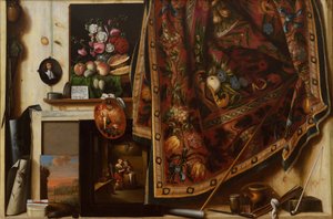 Trompe loeil. Szekrény a Művészstúdióban, 1671