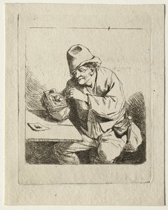 Pipáját gyújtó paraszt, 1600-as évek közepe.