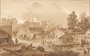 Kilátás a falura tóval alkotó: Cornelis Ploos van Amstel (signed by artist)