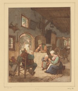 Újságolvasó a belső térben