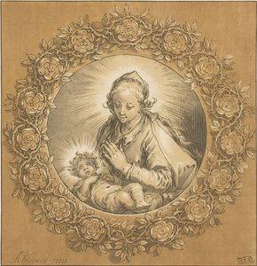 Mária gyermek Krisztussal Szűz Mária és a gyermek Jézus alkotó: Cornelis Ploos van Amstel (signed by artist)