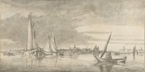 folyóranéző kilátás alkotó: Cornelis Ploos van Amstel (signed by artist)
