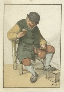 Ülő farmer kancsóval alkotó: Cornelis Ploos van Amstel (signed by artist)