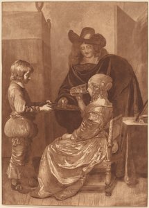 Cavalier és Lady lappal alkotó: Cornelis Ploos van Amstel