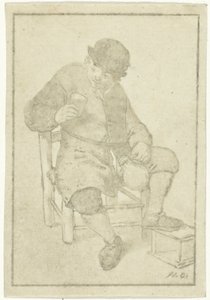 Ülő farmer kancsóval alkotó: Cornelis Ploos van Amstel