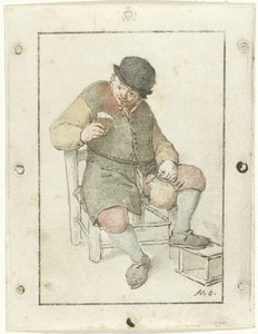 Ülő farmer kancsóval alkotó: Cornelis Ploos van Amstel