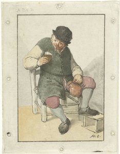 Ülő farmer kancsóval alkotó: Cornelis Ploos van Amstel
