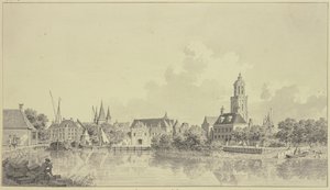 Kilátás Zwolle kikötőjére alkotó: Cornelis Pronk