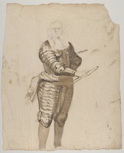 Tanulmány egy vezérkarat tartó állandó parancsnokról, verso..., 17. század eleje-17. század közepe.