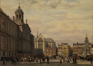 A Dam tér nyáron alkotó: Cornelis Springer