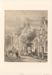 Utcakép Harderwijkben alkotó: Cornelis Springer