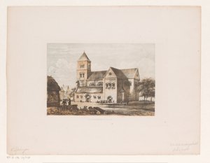 12. századi templom XII. századi templomépület (cím a tárgyon) alkotó: Cornelis Springer