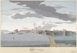 Fort Galle Ceylonban, a szárazföld felől nézve Piento Gale of the Country Road (cím az objektumon)