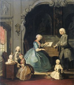 Családi csoport egy csembaló mellett, 1739 alkotó: Cornelis Troost